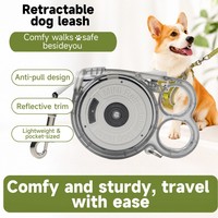 Laisse rétractable transparente pour chien, laisse en nylon réfléchissante de 3 m pour petits chiens et chats