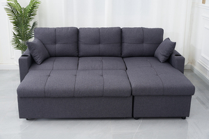 Hiện Đại Đa Chức Năng Góc <span class=keywords><strong>Sofa</strong></span> Giường Cho Căn Hộ Nhỏ Có Thể Gập Lại Da Linen Chuyển Đổi Cho Phòng Ngủ Phòng Khách Sử Dụng - Product Image 5
