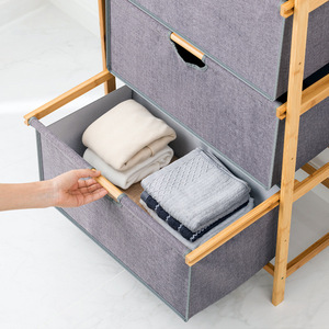 <b>Drawer</b> Style Fabric <b>Storage</b> <b>Box</b> 4 Layers Detachable Standing Type For Bedroom Clothing Organization - Product Image 3