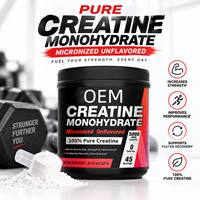 Créatine monohydrate en poudre, marque privée OEM, 5000 mg, micronisée, nutrition sportive, complément pré-entraînement, 200 g