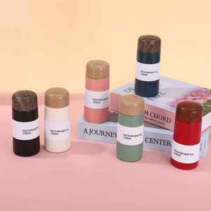 Thermos miniature en acier inoxydable 304 avec couvercle en bois de style japonais, design anti-fuite, écologique, isolation thermique de 6 à 12 heures - Product Image 1