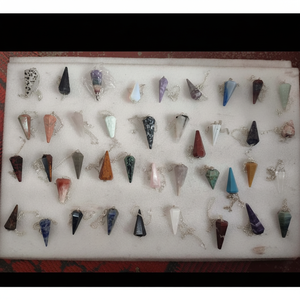 Pendentif pendule en laiton de style vintage multicolore fait à la main plaqué or avec pierre à pointe unique env. Bijoux fantaisie 4-15mm Prix - Product Image 1