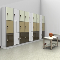 Casier de rangement compact en stratifié HPL de haute qualité, personnalisé pour les écoles, en forme de Z, pour les vestiaires de piscine et de gymnase