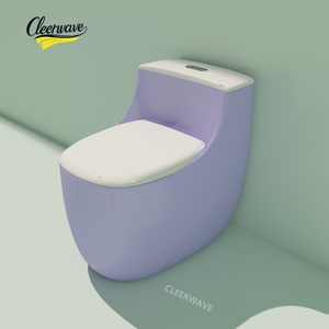 Produit phare : Ensemble de sanitaires WC design moderne violet, cuvettes de toilettes à chasse siphonique pour salle de bain et hôtel - Product Image 2