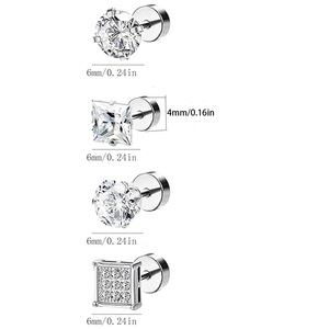 เครื่องประดับสแตนเลสสตีล 316L ป้องกันการแพ้ สำหรับทุกเพศ ชุบทอง 18K ด้วยเทคนิค PVD ต่างหูแบบห้อยประดับเพชรซิร์คอน ดีไซน์ทันสมัย - Product Image 2