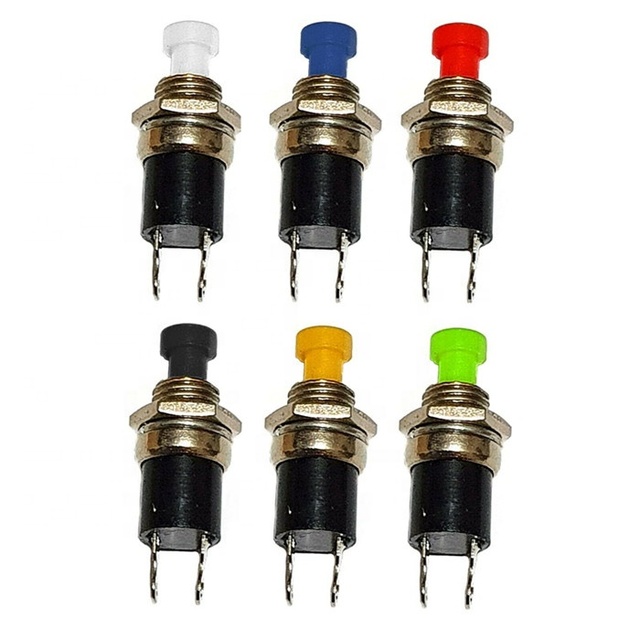 On/Off 5 X Momentary Push Switch Push to Make Circuit with 6 Colors Push Button