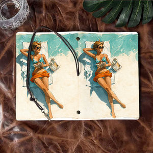 Cuaderno A6 hecho a mano <span class=keywords><strong>para</strong></span> oficina, aspecto Vintage, hoja suelta de Metal, 80 hojas, cierre de correa, colgante de Metal con <span class=keywords><strong>Bikini</strong></span> <span class=keywords><strong>para</strong></span> mujer, libro cantado - Product Image 6