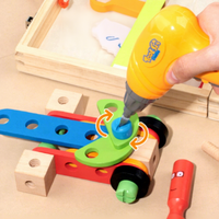 Juguete de Madera, Kit de Herramientas de Juego de Roles, Caja de Herramientas con Taladro Eléctrico, Juego de Juguetes de Ensamblaje DIY para Niños, Mejora la Creatividad y la Imaginación