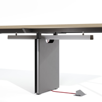 Table de conférence exécutive moderne en mélamine avec chaises, prises électriques intégrées, couleur personnalisable, pour 6 à 10 personnes, idéale pour hôpitaux