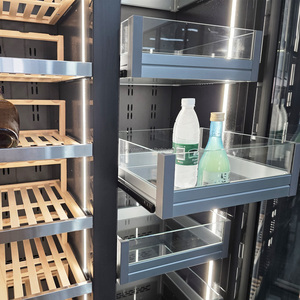 <span class=keywords><strong>Nevera</strong></span> de cajón para vinos, enfriador, gabinete con estantes de madera, metal y acrílico, empotrable o independiente para restaurante - Product Image 5