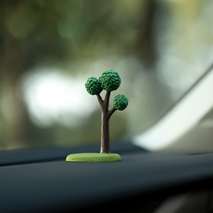 Mini figurines d'arbre en résine faites à la main, motif dessin animé mignon, pour la décoration de la maison, de la voiture et des micro-paysages - Product Image 4
