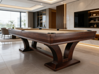 Mesa de Billar de Lujo Personalizable de 7 y 8 Pies con Bolsillos de Cuero Genuino, Cojín de Pizarra y Estructura de Madera Sólida