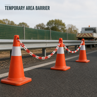Poteaux de signalisation routière en plastique PE durable, rouges, blancs, jaunes, noirs, pour la sécurité, la circulation, l'isolation routière et le contrôle des foules, à suspendre