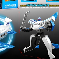 QS Figurine Robot Avion Transformable 2-en-1 Jouet de Déformation Flexible avec Carte à Gratter pour Enfants 6+