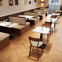 Ensemble de banquettes de restaurant avec table et 2 chaises, sièges en bois, mobilier de salle à manger commercial, gain de place pour café, hôtel, vente en gros
