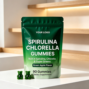 Gummies de spiruline et chlorelle saveur pomme verte, complément alimentaire, produit de santé naturel, approvisionnement en gros OEM direct usine - Product Image 2