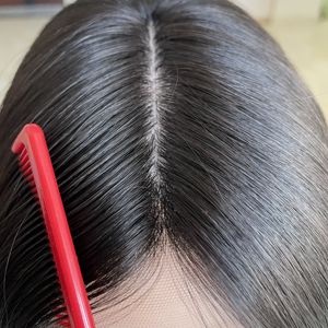 พร้อมส่งท็อปเปอร์ผมแท้สีดำธรรมชาติขนาด 6"x6.5" สำหรับผู้หญิง แบบคลิปติด ฐานไหม ท็อปเปอร์ผมแท้สำหรับผู้หญิง - Product Image 3