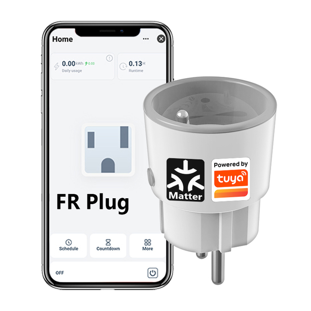 MT-WR15WM Matter FR Plug Smart Tuya Matter Over WiFi Powering Metering Plug Support Apple Home No Need Hub