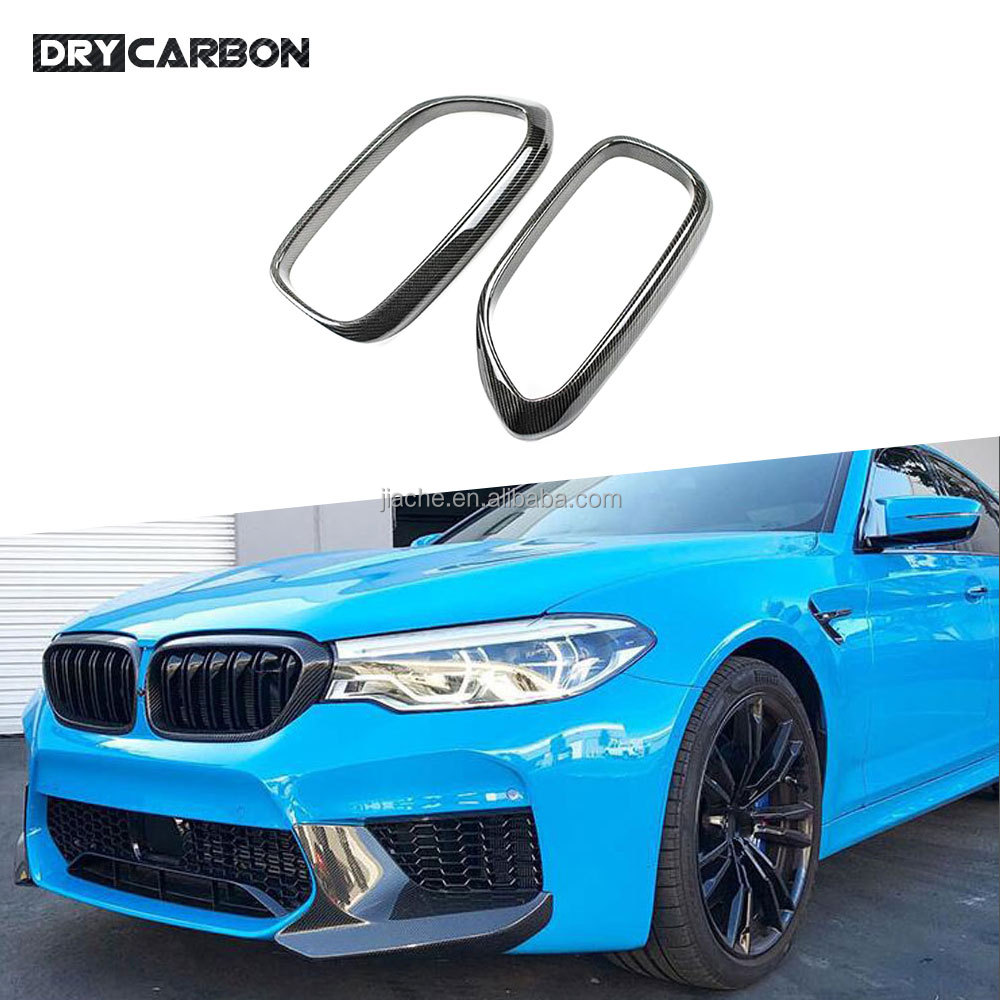 Передний бампер из сухого углеродного волокна, сетчатый гриль, охватывающий раму чехол для BMW 5 серии G30 F90 M5 2017- 2019, стекловолокно