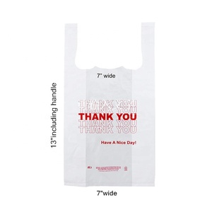 Sacs de courses en plastique personnalisés avec poignées, style T-shirt, pour le commerce, avec motif « Angola Popular Smile Thank You » - Product Image 2