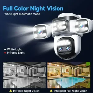 Caméra de sécurité extérieure 4K Full HD à double objectif Alimentation solaire PTZ 360 ° Vue AI Détection humaine Couleur Vision nocturne IP66 Étanche - Product Image 5