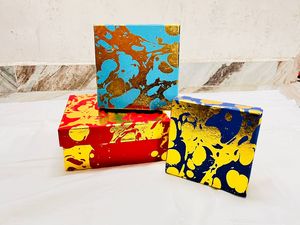 Blue Color <b>Paper</b> Jewelry Box Eco-Friendly Cardboard Rigid Foldable Kraft <b>Paper</b> Box with Mirror Luxury <b>Paper</b> Box for Gift <b>Packing</b> - Product Image 1