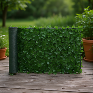 Écran de clôture artificiel en fausse feuille de lierre 39 x 98 po, toile de fond vert foncé, durable pour aménagement extérieur, jardin et terrasse - Product Image 2