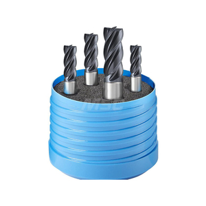 Ensemble de fraises à bout carré en carbure monobloc <span class=keywords><strong>GUHRING</strong></span> de 4 pièces, de 1/4 po à 1/2 po, 4 flûtes, revêtement AlCrN, kit d'outils CNC - Product Image 1