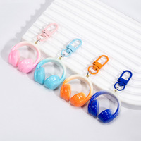Porte-clés en plastique en forme d'écouteurs de musique, mini-casque Y2K cool pour filles, breloque de sac, pendentif, cordon de suspension, cadeau
