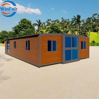 Maison conteneur de luxe extensible WinFair, prix de gros Chine, 2 chambres, 40 pieds, avec salle de bain, Mancamps pour maison de retraite