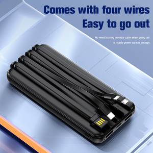 10000 di vendita calda mAh Power Bank 22.5W ricarica rapida banca batteria esterna con 4 cavi incorporati Micro USB interfaccia di Input - Product Image 4