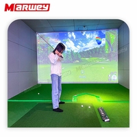 Vente directe d'usine Marwey Simulateur de golf avec écran intelligent Projection interactive Simulateurs de jeu de golf d'intérieur commerciaux