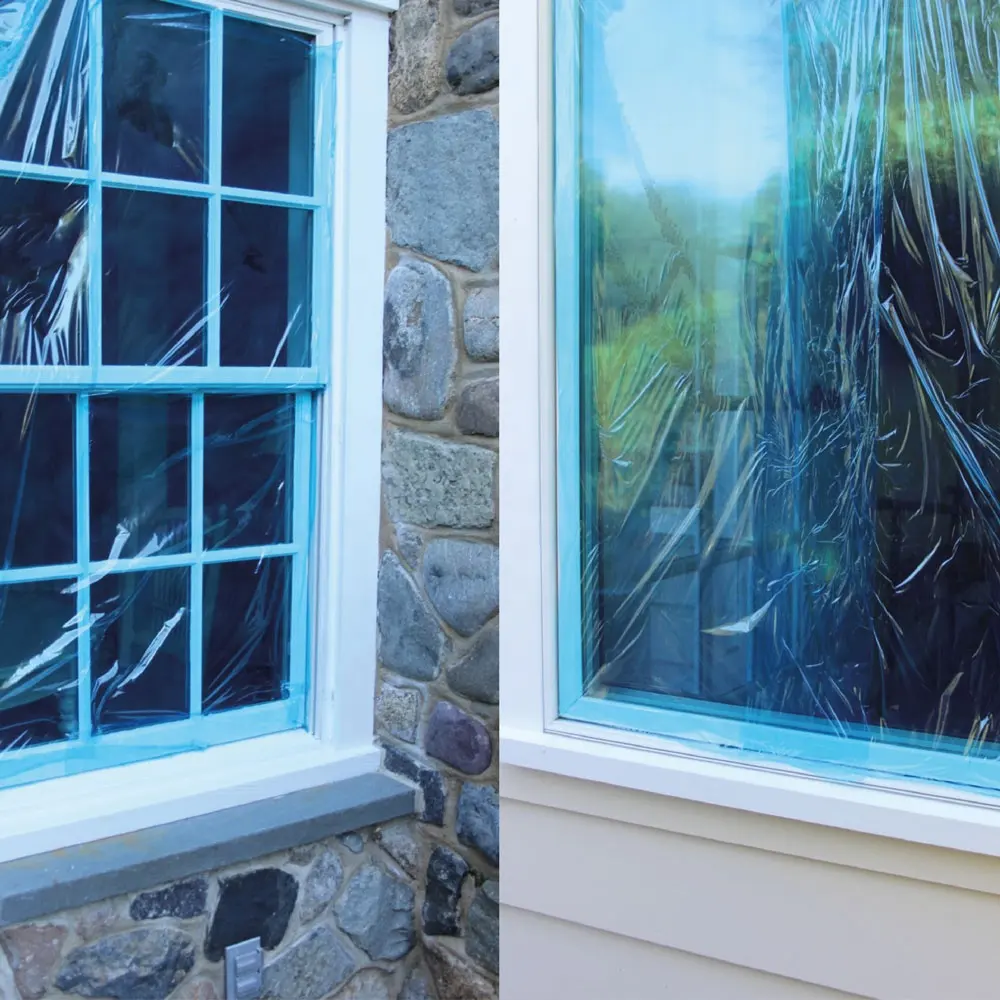 Film auto-adhésif temporaire anti-uv bleu, 20 m, protection de surface pour fenêtre en verre, plastique extensible