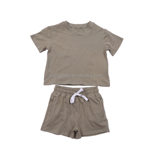 Set <span class=keywords><strong>di</strong></span> abbigliamento per bambini in cotone con logo personalizzato per t-shirt oversize estive e corti 2 pezzi per la scuola <span class=keywords><strong>di</strong></span> sport all'aria aperta e la <span class=keywords><strong>vita</strong></span> Casual - Product Image 6