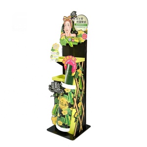 Soporte <span class=keywords><strong>de</strong></span> exhibición <span class=keywords><strong>de</strong></span> piso <span class=keywords><strong>de</strong></span> cartón corrugado <span class=keywords><strong>de</strong></span> estilo moderno, exhibidor POS barnizado ecológico personalizado para champú para el cuidado <span class=keywords><strong>de</strong></span> la piel - Product Image 3