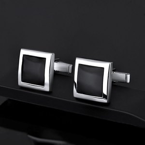Nuovissimi <span class=keywords><strong>Gemelli</strong></span> da <span class=keywords><strong>Uomo</strong></span> SC Custom in Metallo Massonico, <span class=keywords><strong>Argento</strong></span> Sterling 925 con Onice Quadrato Bianco e Nero e Lettera G - Product Image 3