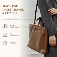Sac fourre-tout surdimensionné en cuir pleine fleur personnalisé pour femme avec pochette intérieure, grand sac de transport pour le bureau, les voyages, le travail, OEM ODM