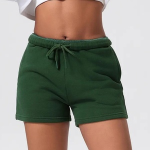 กางเกงขาสั้นออกกำลังกายสำหรับผู้หญิง ทรงหลวม สีพื้น ผ้าระบายอากาศ มีเชือกผูกเอว มีกระเป๋า - Product Image 4