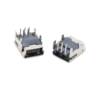 מחבר שקע נקבה 90 מעלות DIP USB מיני 5 פינים ליישום PCB