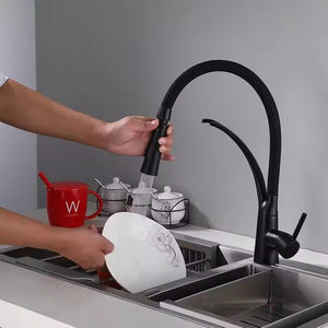 Moderne Stijl Enkele Handgreep Keukenkraan Hete Verkopende Klassieke Gouden Pull-Down Gootsteen Kranen Siliconen Buis Hete Koude Spoelbak Kranen - Product Image 2