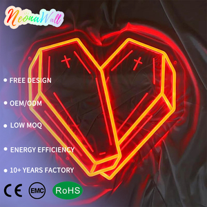 Letrero de Neón Rojo con Forma de Ataúd y Corazón de Neonawall para Propietarios de Galerías y Estudios de Tatuajes, Regulable, para Decoración de Paredes de Galerías y Estudios - Product Image 1