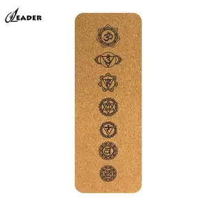 5mm Hot Private label Chakra Eco Friendly Rubber Organic Cork Yoga Mat Custom Print Biodegradable