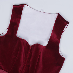 Vestido rojo de mucama Oktoberfest para mujer, disfraz de cerveza <span class=keywords><strong>Midi</strong></span>, vestido Dirndl para mujer con delantal de encaje, moda de Halloween - Product Image 3