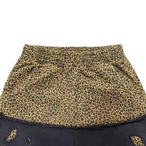 High Quality 100% Cotton Gold Leopard Print Patchwork Cutout Wide Leg Pants <b>Men's</b> Elastic Waist Drawstring Hem Streetwear - Product Image 4