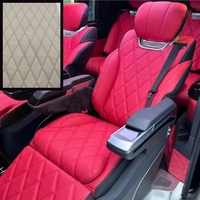 Tissu PVC en cuir brodé 3D avec points diamants et support tricoté pour sièges de voiture de luxe - Utilisation extérieure et textile de maison imperméable