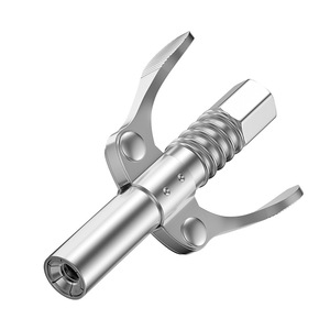 Acoplador Zerk autoblocante de alta presión con punta de pistola de engrase Premium para herramientas de lubricación neumática de mano - Product Image 1