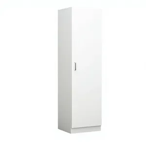 White Tall <strong>Storage</strong> <strong>Unit</strong> 1 Door <strong>Wardrobe</strong> with Shelves for Clothes, Shoes &amp; Daily Essentials - Product Image 1