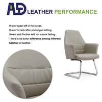 Chaise de bureau ergonomique pivotante à dossier haut en cuir PU, base cantilever moderne et contemporaine, réglable pour hôtel et salon