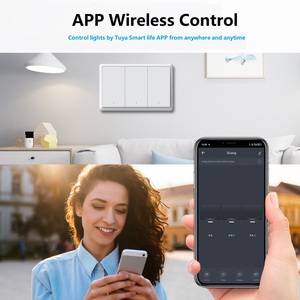 Interruptor de luz inteligente ZigBee AomyTech para empotrar en pared, WIFI, 1/2/3/4 botones, panel de botones pulsadores ABS, Wenzhou, compatible con <span class=keywords><strong>Apple</strong></span> Home, control por voz Siri, con logo. - Product Image 3