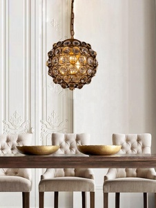 Simig Chiếu Sáng Cổ Điển Loft Led Luxury Lampa Colgante De Cristal Vàng Phong Cách Pha Lê Chandelier Pendant Đèn - Product Image 2